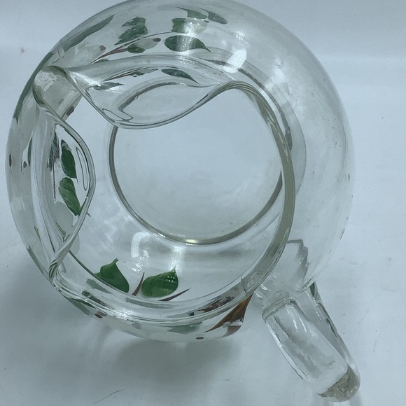 Vintage Hand Painted Dogwood Ball Pitcher with Ice Lip - Picture 7 of 8